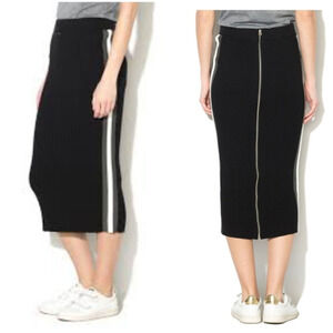 G-Star RAW, Voleska Ribbed Midi Skirt, Black,‎